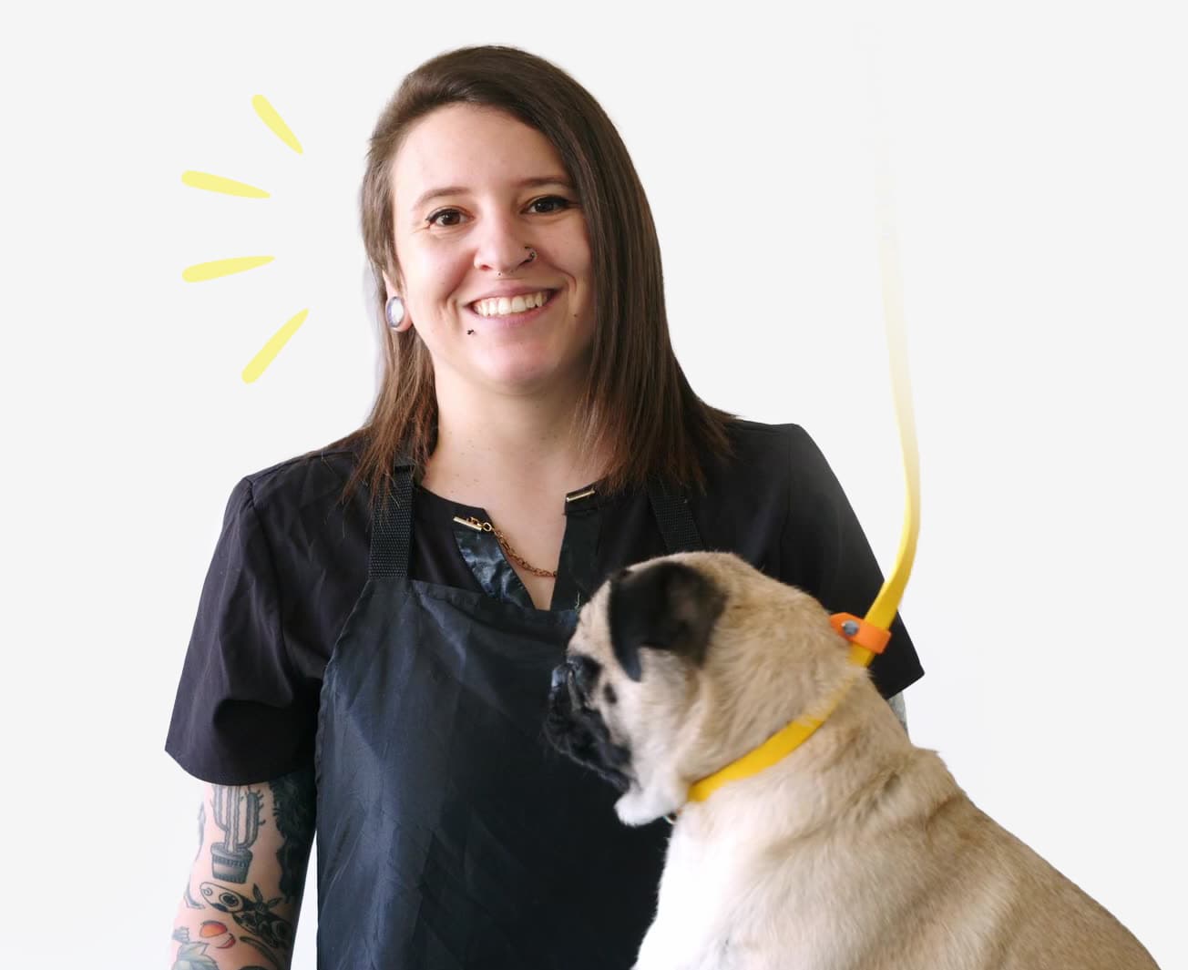 Grooming expert, Nadia Bongelli, with pug.